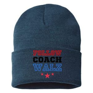 Yes Coach Walz Kamala Harris Tim Walz 2024 Sustainable Knit Beanie