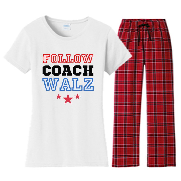 Yes Coach Walz Kamala Harris Tim Walz 2024 Women's Flannel Pajama Set