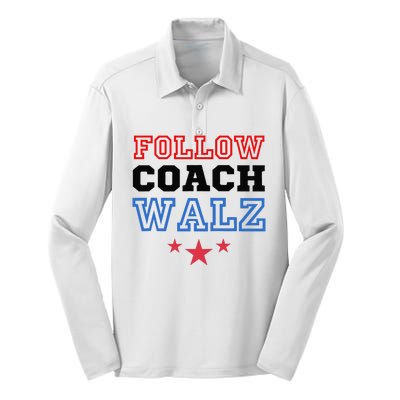 Yes Coach Walz Kamala Harris Tim Walz 2024 Silk Touch Performance Long Sleeve Polo