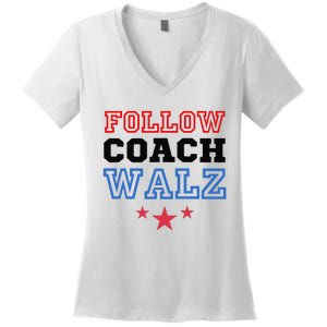 Yes Coach Walz Kamala Harris Tim Walz 2024 Women's V-Neck T-Shirt