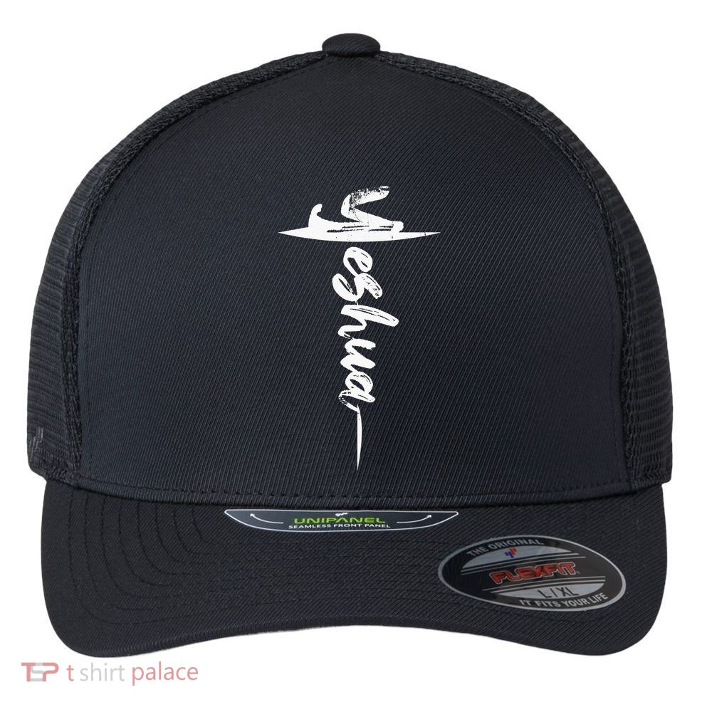 Yeshua Christian Worship Messianic Hebrew Jesus Flexfit Unipanel Trucker Cap