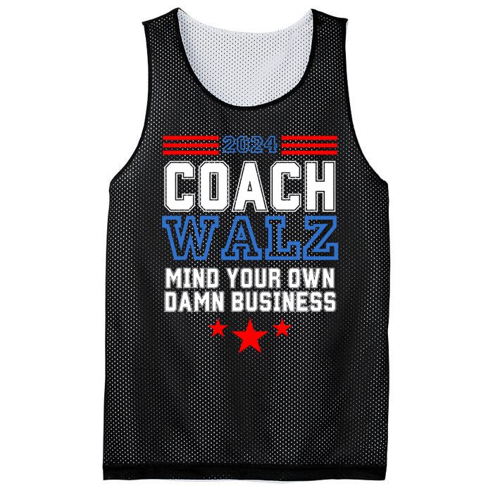 Yes Coach Walz Mind Your Own Damn Business Tim Walz Speech Mesh Reversible Basketball Jersey Tank