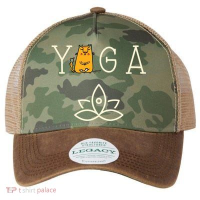 Yoga Cat With Lotus Pose Gift Legacy Tie Dye Trucker Hat