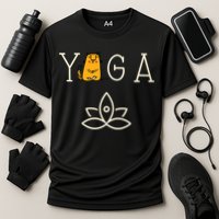 Yoga Cat With Lotus Pose Gift Cooling Performance Crew T-Shirt