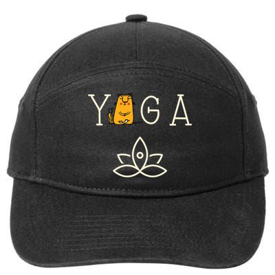 Yoga Cat With Lotus Pose Gift 7-Panel Snapback Hat