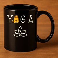 Yoga Cat With Lotus Pose Gift 11oz C Handle Ceramic Mug