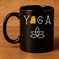 Yoga Cat With Lotus Pose Gift 11oz C Handle Ceramic Mug