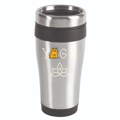 Yoga Cat With Lotus Pose Gift 16oz Travel Tumbler