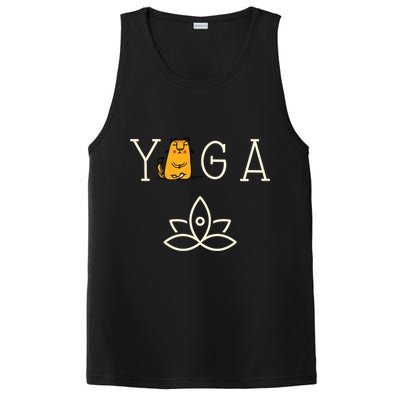 Yoga Cat With Lotus Pose Gift PosiCharge Competitor Tank