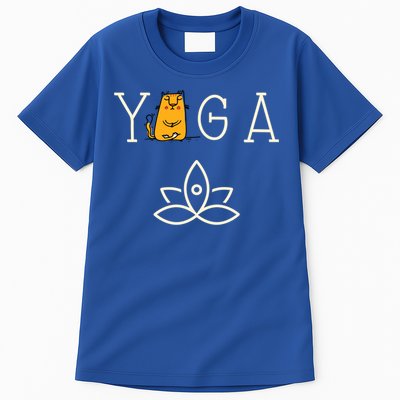 Yoga Cat With Lotus Pose Gift Tall T-Shirt