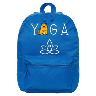 Yoga Cat With Lotus Pose Gift 16 in Basic Backpack