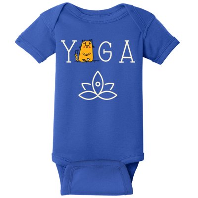 Yoga Cat With Lotus Pose Gift Baby Bodysuit