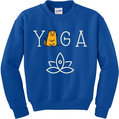 Yoga Cat With Lotus Pose Gift Kids Sweatshirt