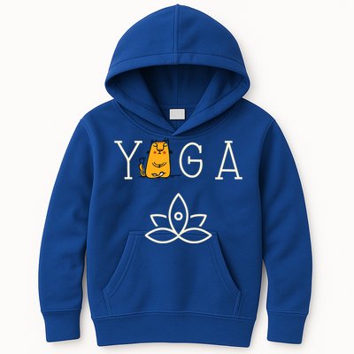 Yoga Cat With Lotus Pose Gift Kids Hoodie