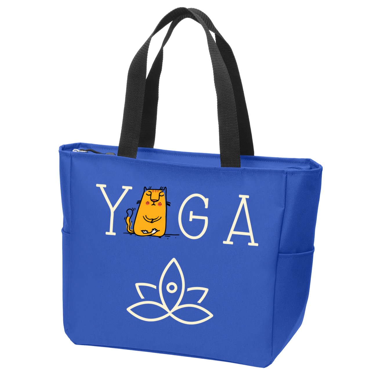 Yoga Cat With Lotus Pose Gift Zip Tote Bag