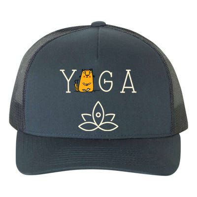 Yoga Cat With Lotus Pose Gift Yupoong Adult 5-Panel Trucker Hat