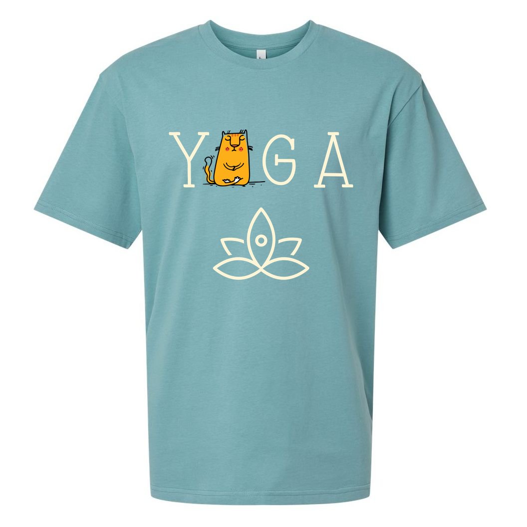 Yoga Cat With Lotus Pose Gift Sueded Cloud Jersey T-Shirt
