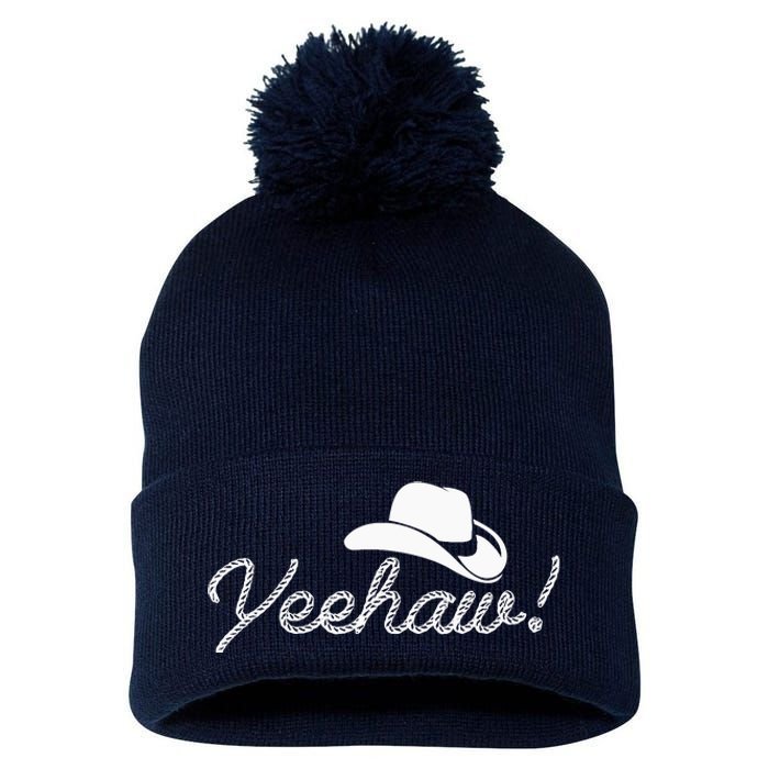 Yeehaw Cowboy Pom Pom 12in Knit Beanie