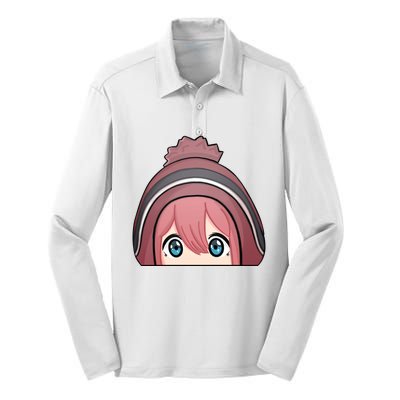 Yuru Camp Silk Touch Performance Long Sleeve Polo