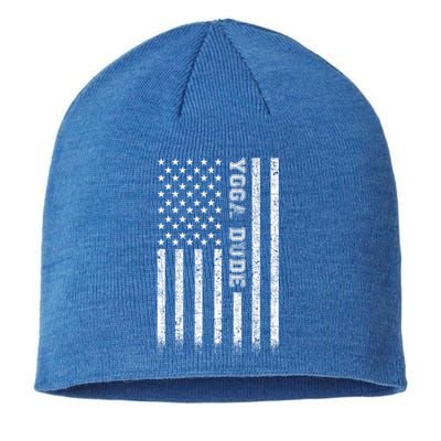 Yoga Dude American Flag Great Gift Sustainable Beanie