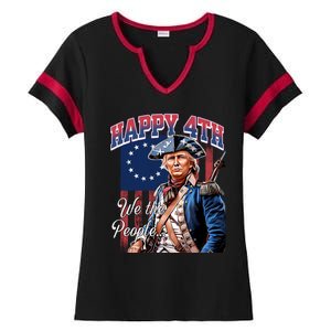 Yankee Doodle Biden 4th Of July Great Again Patriotic Trump Ladies Halftime Notch Neck Tee