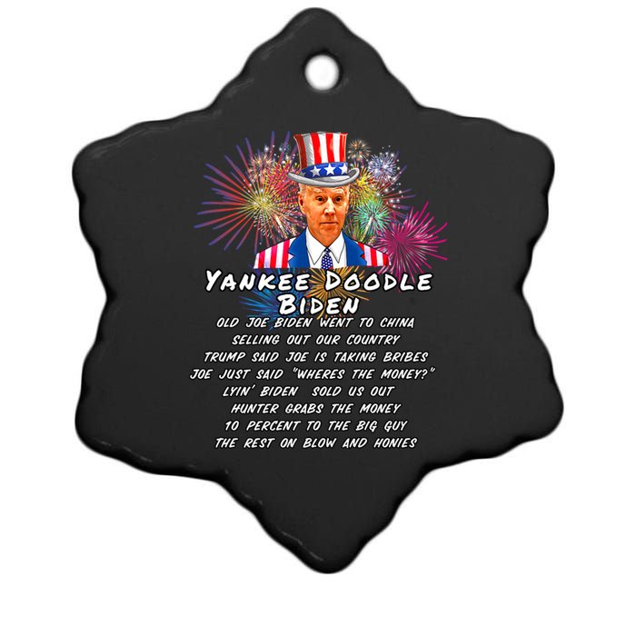 Yankee Doodle Biden 4th Of July Great Again Patriotic Trump Ceramic Star Ornament