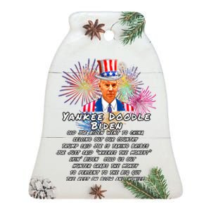 Yankee Doodle Biden 4th Of July Great Again Patriotic Trump Ceramic Bell Ornament