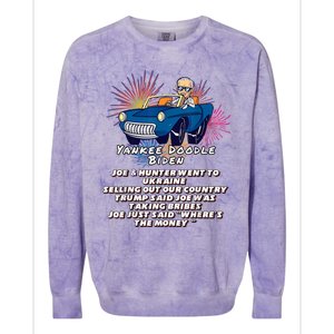 Yankee Doodle Biden 4th Of July Great Again Patriotic Trump Colorblast Crewneck Sweatshirt