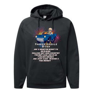 Yankee Doodle Biden 4th Of July Great Again Patriotic Trump Performance Fleece Hoodie