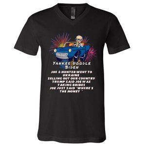 Yankee Doodle Biden 4th Of July Great Again Patriotic Trump V-Neck T-Shirt