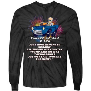 Yankee Doodle Biden 4th Of July Great Again Patriotic Trump Tie-Dye Long Sleeve Shirt