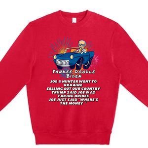 Yankee Doodle Biden 4th Of July Great Again Patriotic Trump Premium Crewneck Sweatshirt