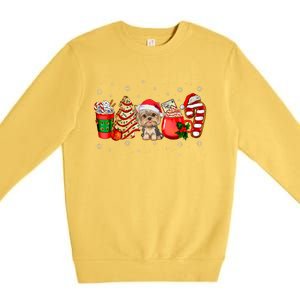 Yorkie Dog Christmas Pajamas Coffee Latte Mugs Xmas Tree Premium Crewneck Sweatshirt