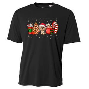 Yorkie Dog Christmas Pajamas Coffee Latte Mugs Xmas Tree Cooling Performance Crew T-Shirt