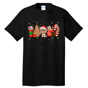 Yorkie Dog Christmas Pajamas Coffee Latte Mugs Xmas Tree Tall T-Shirt