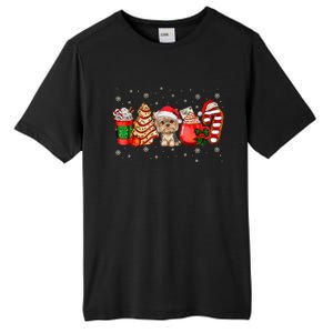 Yorkie Dog Christmas Pajamas Coffee Latte Mugs Xmas Tree Tall Fusion ChromaSoft Performance T-Shirt