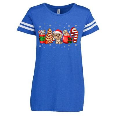 Yorkie Dog Christmas Pajamas Coffee Latte Mugs Xmas Tree Enza Ladies Jersey Football T-Shirt