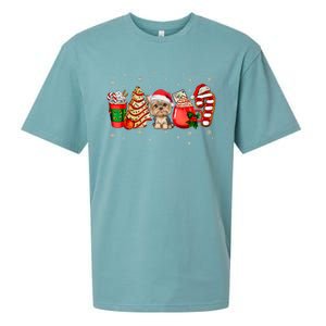 Yorkie Dog Christmas Pajamas Coffee Latte Mugs Xmas Tree Sueded Cloud Jersey T-Shirt