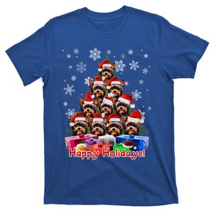 Yorkie Dogs Christmas Tree Cute Santa Hat Dog Lovers Xmas Gift T-Shirt