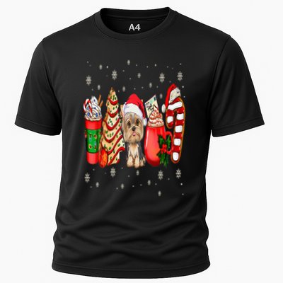 Yorkie Dog Christmas Pajamas Coffee Latte Mugs Xmas Tree Performance Shirt