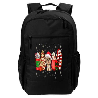 Yorkie Dog Christmas Pajamas Coffee Latte Mugs Xmas Tree Backpack