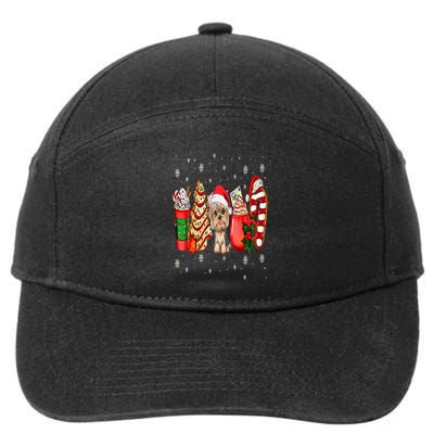 Yorkie Dog Christmas Pajamas Coffee Latte Mugs Xmas Tree 7-Panel Snapback Hat