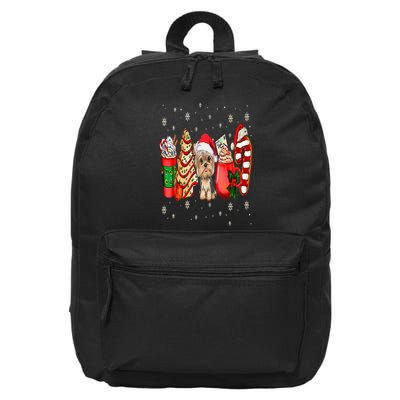 Yorkie Dog Christmas Pajamas Coffee Latte Mugs Xmas Tree 16 in Basic Backpack