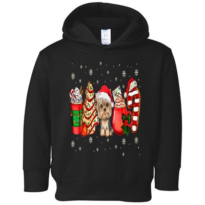 Yorkie Dog Christmas Pajamas Coffee Latte Mugs Xmas Tree Toddler Hoodie