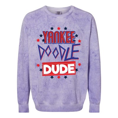 Yankee Doodle Dude Patriotic American 4th Of July Gift Colorblast Crewneck Sweatshirt