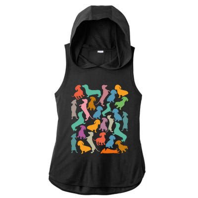 Y Dachshund Dachshund Pattern For Dachshund Lover Cute Gift Ladies PosiCharge Tri-Blend Wicking Draft Hoodie Tank