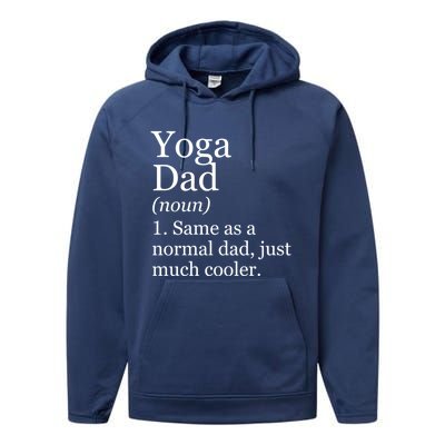 Yoga Dad Definition Funny Sarcastic Meditation Funny Gift Performance Fleece Hoodie