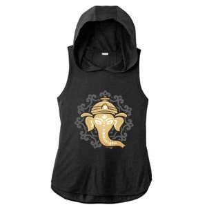 Yoga Dala Elephant Hindus Dharma Chakra Hinduism Funny Gift Ladies PosiCharge Tri-Blend Wicking Draft Hoodie Tank