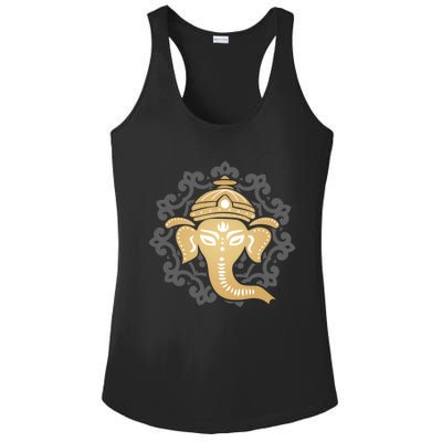 Yoga Dala Elephant Hindus Dharma Chakra Hinduism Funny Gift Ladies PosiCharge Competitor Racerback Tank