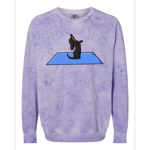 Yoga Dachshund Funny Meditation Yoga Dog Lover Gift Colorblast Crewneck Sweatshirt